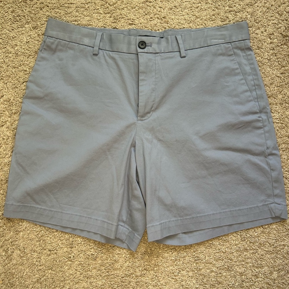 Banana Republic Light Blue Flat-Front Cotton Shorts